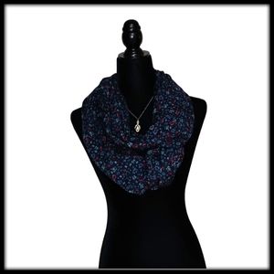 NWOT floral with a navy blue background infinity scarf